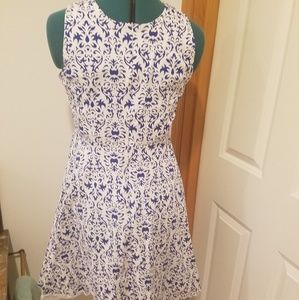 Vintage style blue damask dress